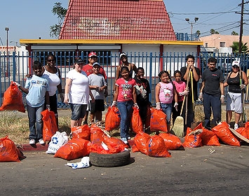 Neighborhood cleanups beautify the community.